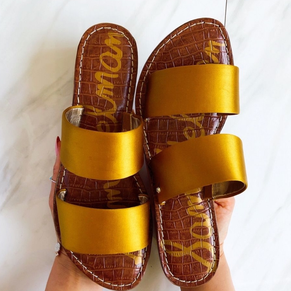 Sam Edelman // Jeni Heeled Slide Sandal Gold